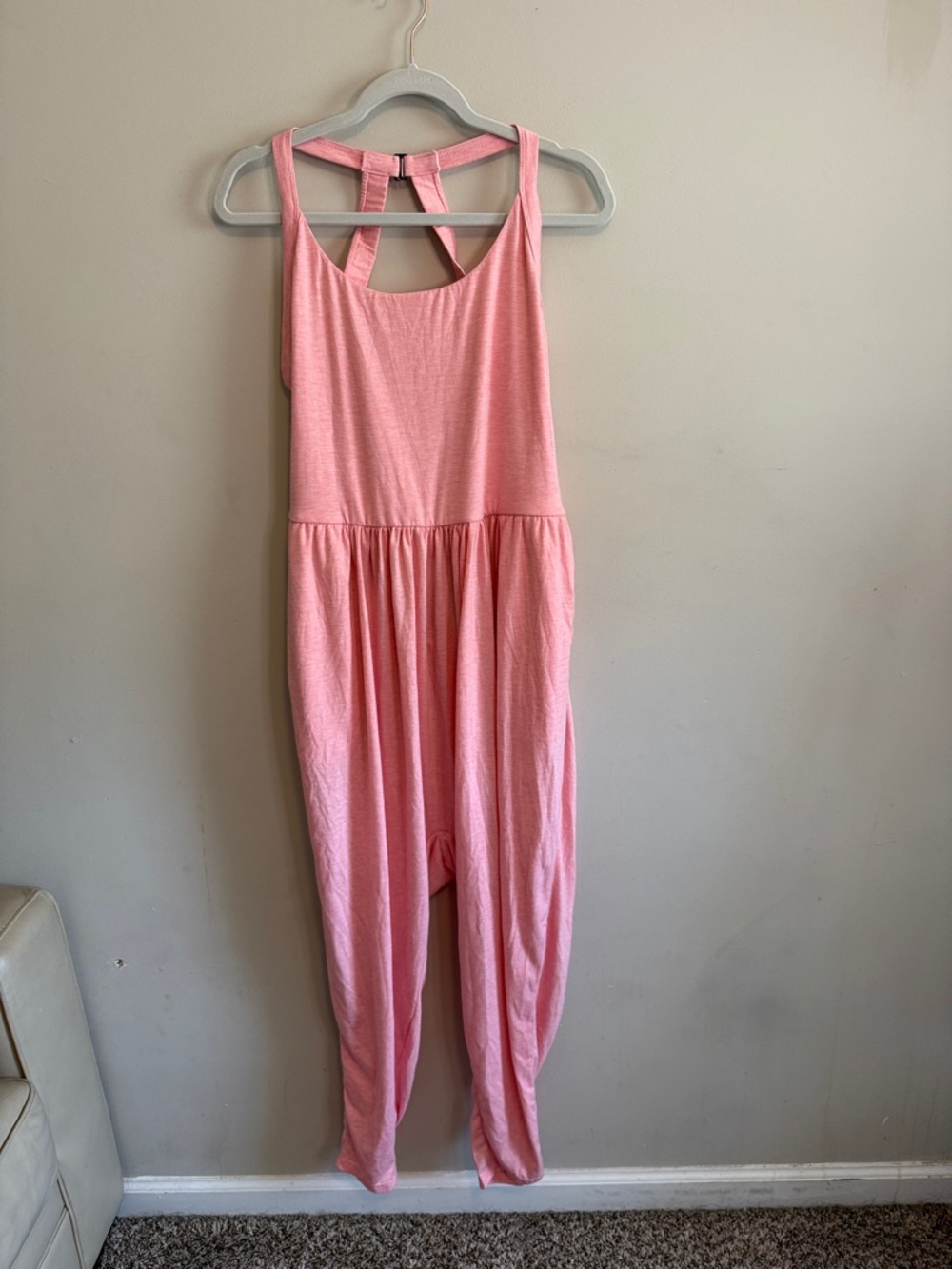 Gently used - Pink Halara Women’s jumpsuit